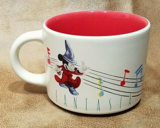 Disney Store Fantasia Coffee Mug Cup Mickey Mouse Music Note Rare Throwback