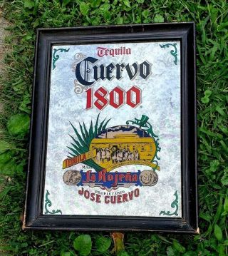 Rare Vintage 1986 Jose Cuervo 1800 Tequila Liquor Bar Pub Mirror Sign 19 " X 15 "