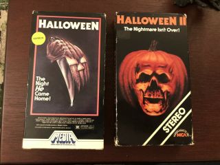 Halloween 1 And 2 Vhs Horror John Carpenter Slasher Rare Media Mca