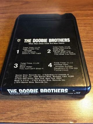 Doobie Brothers Vices Are Now Habits Rare 8 Track Tape Late Nite Bargain