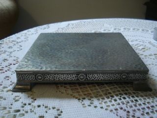 Arts & Crafts Hammered Pewter Teapot Stand