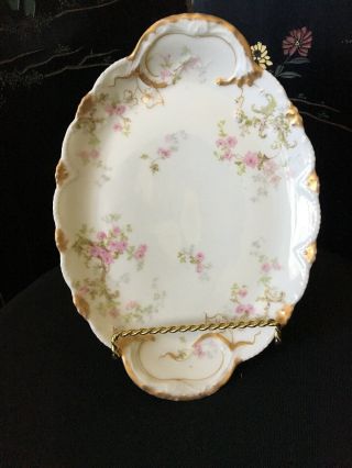 Small Antique Theodore Limoges Haviland Platter Pink Roses 2