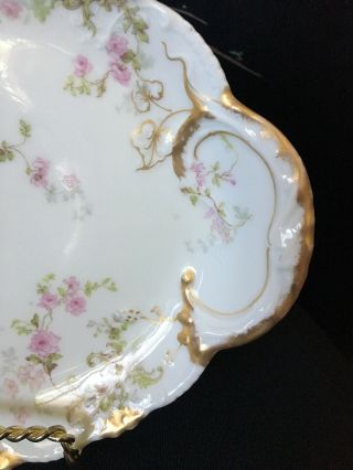 Small Antique Theodore Limoges Haviland Platter Pink Roses 3