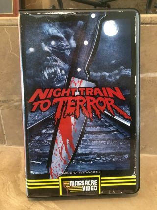 Night Train To Terror Vhs Horror Anthology Massacre Video Vinegar Syndrome Rare