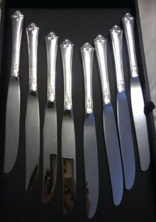 Queen Of Flowers Set Of 8 Silverplate Dinner Knives