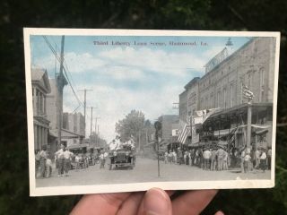 Antique World War 1 Third Liberty Loan Scene - Hammond,  Louisiana Postcard
