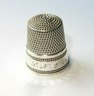 Antique Sterling Silver Thimble By Simons Bros.  Circa 1890s Size 9