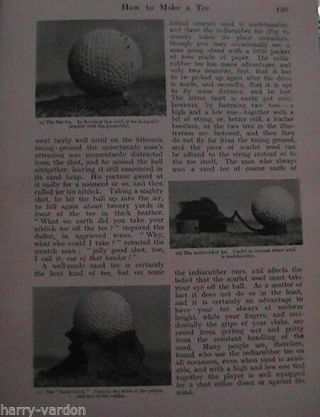 Golf Sand Tee Old Antique Photo Article Scan 1906 2