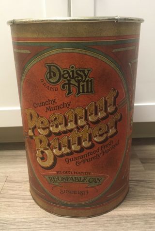 Rare Ballonoff 1978 Daisy Hill Peanut Butter Can Trash Waste Can Tin Very Tall