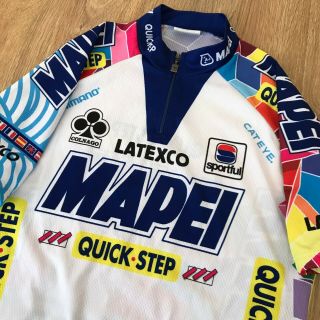 Mapei Quick Step Colnago Sportful rare white cycling jersey size L 2