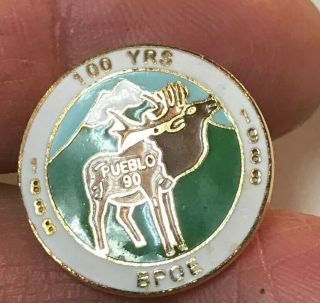 Pueblo,  Colorado Bpoe Elks Lodge 90 Pin,  100 Years Pin,  1888 - 1988,  Rare