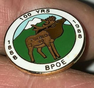 Pueblo,  Colorado BPOE Elks Lodge 90 Pin,  100 Years Pin,  1888 - 1988,  Rare 3