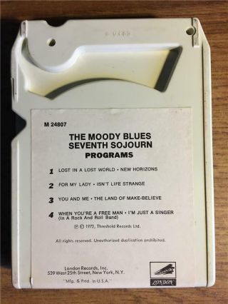 THE MOODY BLUES SEVENTH SOJOURN RARE 8 TRACK TAPE LATE NITE BARGAIN 2