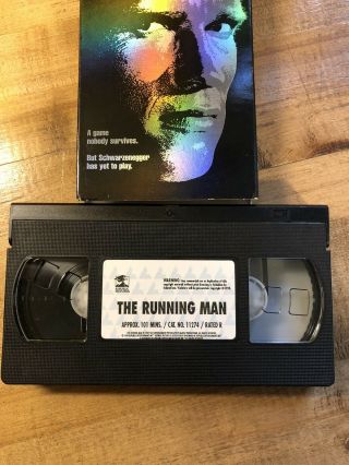 RARE OOP THE RUNNING MAN VHS VIDEO TAPE ARNOLD SCHWARZENEGGER ACTION SCI FI 3