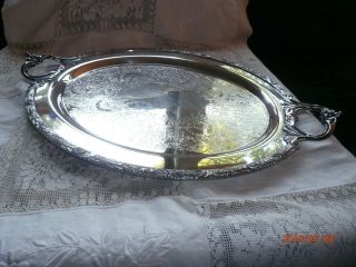 Wilcox Beverly Manor Tray Silver Plate Serving Tray With Handles 20 