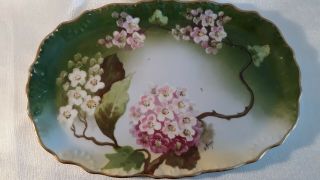 Antique Artist Painted M I Co Limoges France Florals Serving Tray