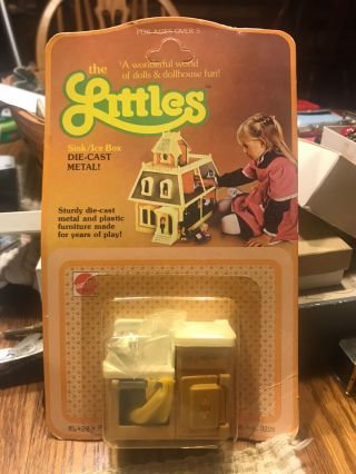 Vintage 1980 Mattel Littles Die - Cast Sink / Ice Box In Package