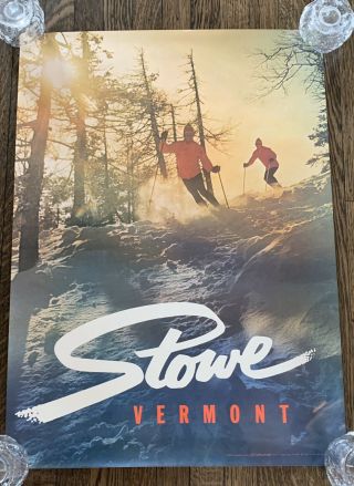 Rare 60’s Vintage Ski Poster Warren Miller Ski Poster Stowe Vermont