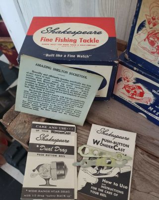 Vintage Shakespeare Fishing Reel Boxes Only 1774,  1775,  1779,  1795 2