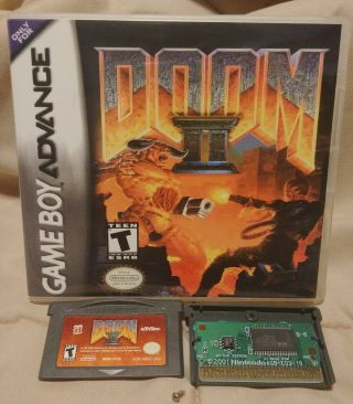Doom Ii (2) (nintendo Game Boy Advance,  2002) Authentic Gba Rare W/custom Case