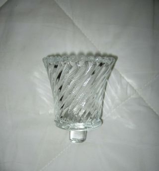 Vintage Swirled Clear Glass Peg Candle Votive Cup Home Interior