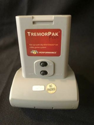 Nintendo 64 N64 Performance Tremor Pak Pack Plus With Battery Cover Rare