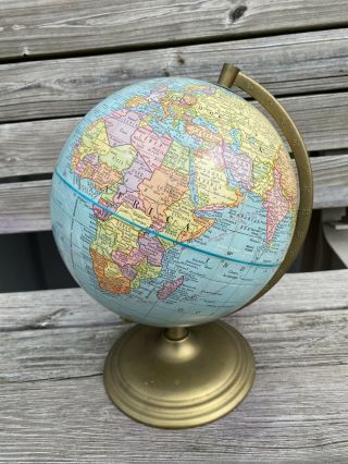 Vintage World Globe On Stand