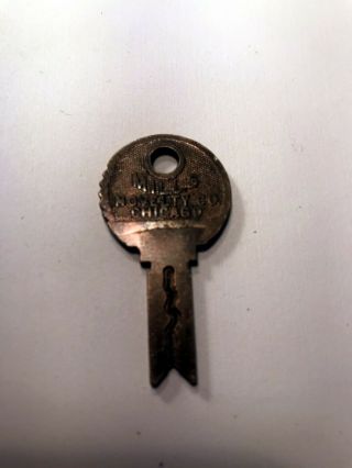 Two (2) Old Antique Vintage Mills Novelty Co.  Chicago Slot Machine Brass Keys 3