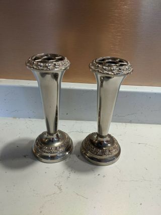 Vintage Ianthe Of England Silver Plated Rose Bowls Flowers Holders