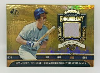 Don Mattingly 2006 Sp Legendary Cuts Game Patch - York Yankees - Rare