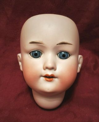 Antique German Bisque Doll Head W/ Blue Eyes Armand Marseille Mold 390