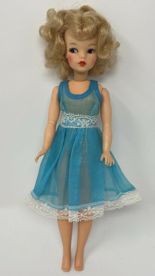 Vintage Barbie Tammy Clone Size Doll Clothes Outfit Turquoise Sheer Dress