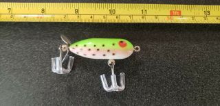 Vintage Heddon Tiny Torpedo Fishing Lure Green/pink Glitter