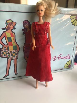 Vintage Barbie Clothes 1960’s Red Corduroy Maxi Dress