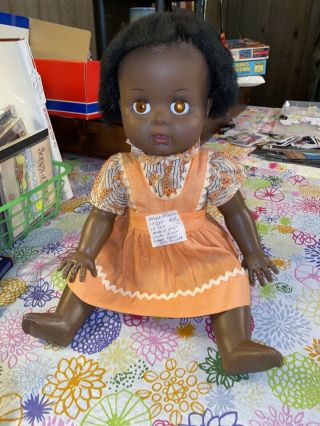 Vintage 1960’s One Drink Wet Doll African American Black Cute Baby Taiwan