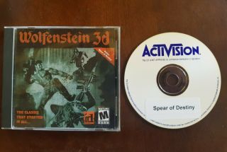 Wolfenstein 3d Pc Jewel Case Cd Plus Rare Promo Spear Of Destiny Cd