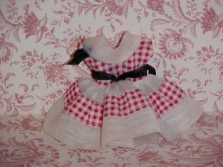 1955 VOGUE 40 TINY MISS Red & White Check Dress ONLY 3