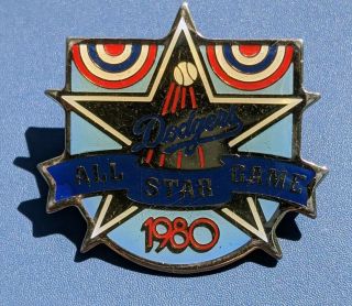 ☆ Rare 1980 Los Angeles Dodgers Stadium All Star Game Lapel Pin Enamel