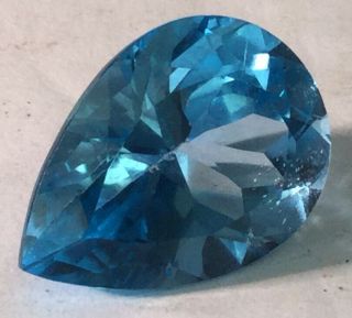 Rare Huge 20.  04 Carats Pear Cut Blue Zircon Gemstone Ag78