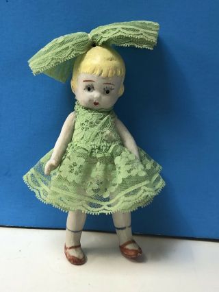 One Of A Kind Vintage Bisque Doll Blond Hair Jointed Arms & Legs Made In Japan