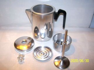 Vtg.  Rare Grants 9 Cup Aluminum Top Stove Coffee Maker Percolator