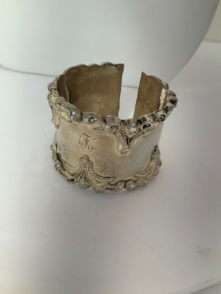 Let 19th Century Sterling Silver Elaborate Art Nouveau Napkin Ring