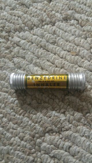 Vtg Benzedrine Amphetamine Inhaler Smith Kline & French Labs Philadelphia Rare