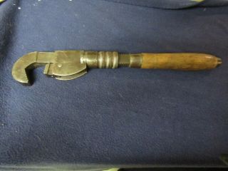Rare Vintage Barnes Tool Co Adjustable Wrench Pat Pending1883.