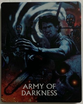 Army Of Darkness Limited Ed Blu Ray 3 Disc Rare Oop Steelbook Scream Factory Exc