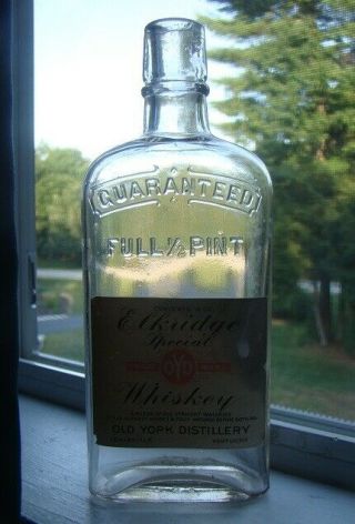 Antique Elkridge Special Whiskey Labeled Flask Bottle - Louisville,  Kentucky