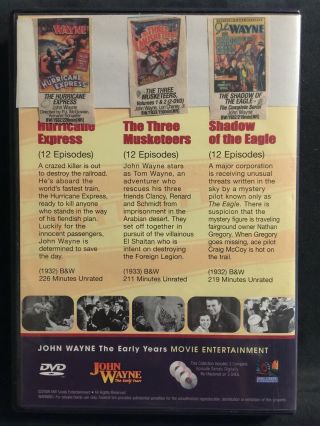 RARE JOHN WAYNE: The Early Years 1932/33 3 12 Episode Serials THREE MUSKETEERS 2