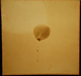Antique Real Photo Of A Hot Air Balloon In Flight Hanging Flags