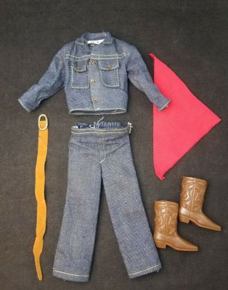 Vintage Barbie Ken 1720 Way Out West - Complete - Denim Western Outfit & Boots
