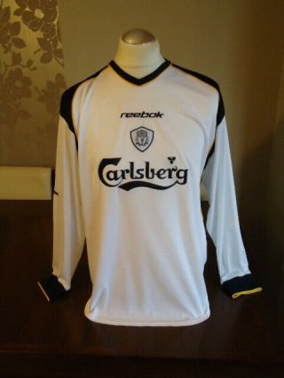 Liverpool 2001 Reebok Long Sleeved Away Shirt Babbel Rare Large Nr
